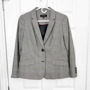 Talbots Classic Gray Checkered Blazer - Petite